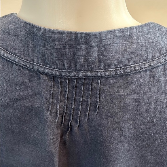 Juicy Couture 2 Linen Navy Blue Floral Embroidered Tunic Dress - Picture 5 of 8